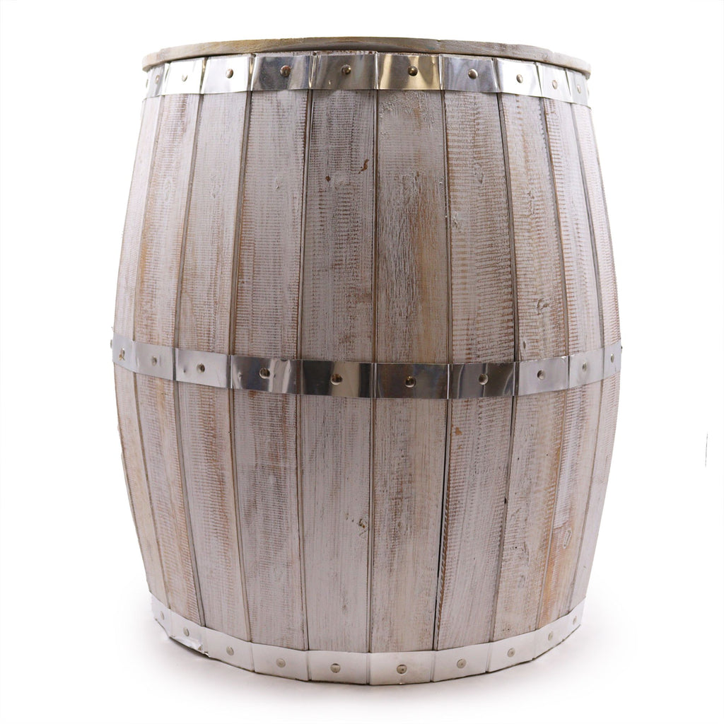 Beer Barrel Table - Whitewash, 60x48.5cm