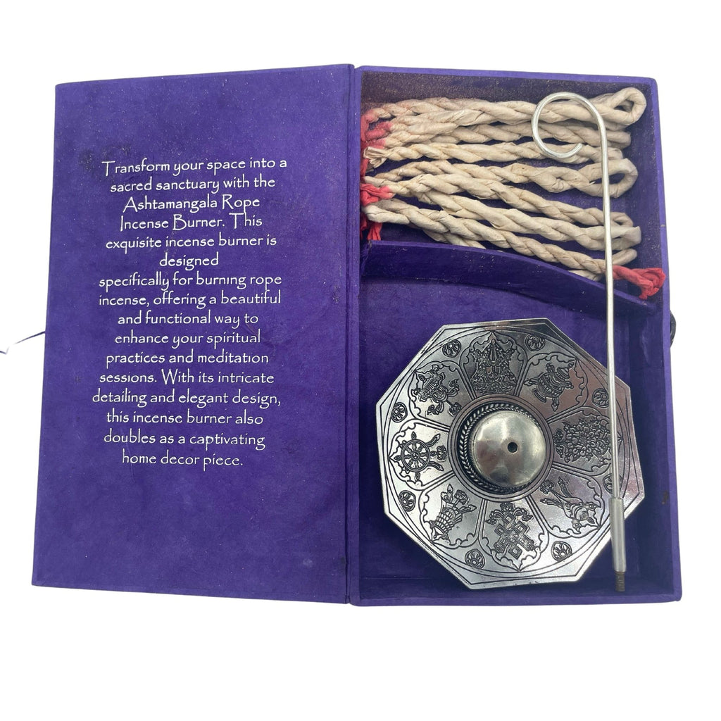 Rope Incense and Silver Plated Holder Set - Astamangal – view 4