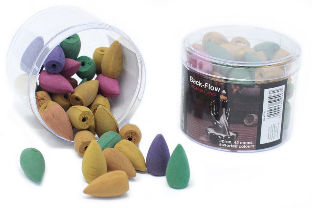 Tub of Assorted Backflow Incense Cones - 45 Pieces