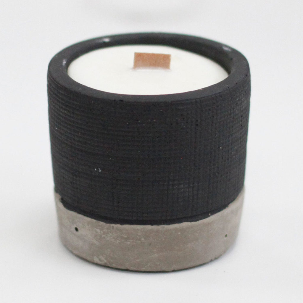 Concrete Wooden Wick Candle - Black - Brandy Butter – view 2
