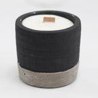 Concrete Wooden Wick Candle - Black - Brandy Butter – view 2