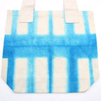 Tie-Dye Cotton Bag - Sky Blue Blocks with Natural Handle - 38x42cm – view 3