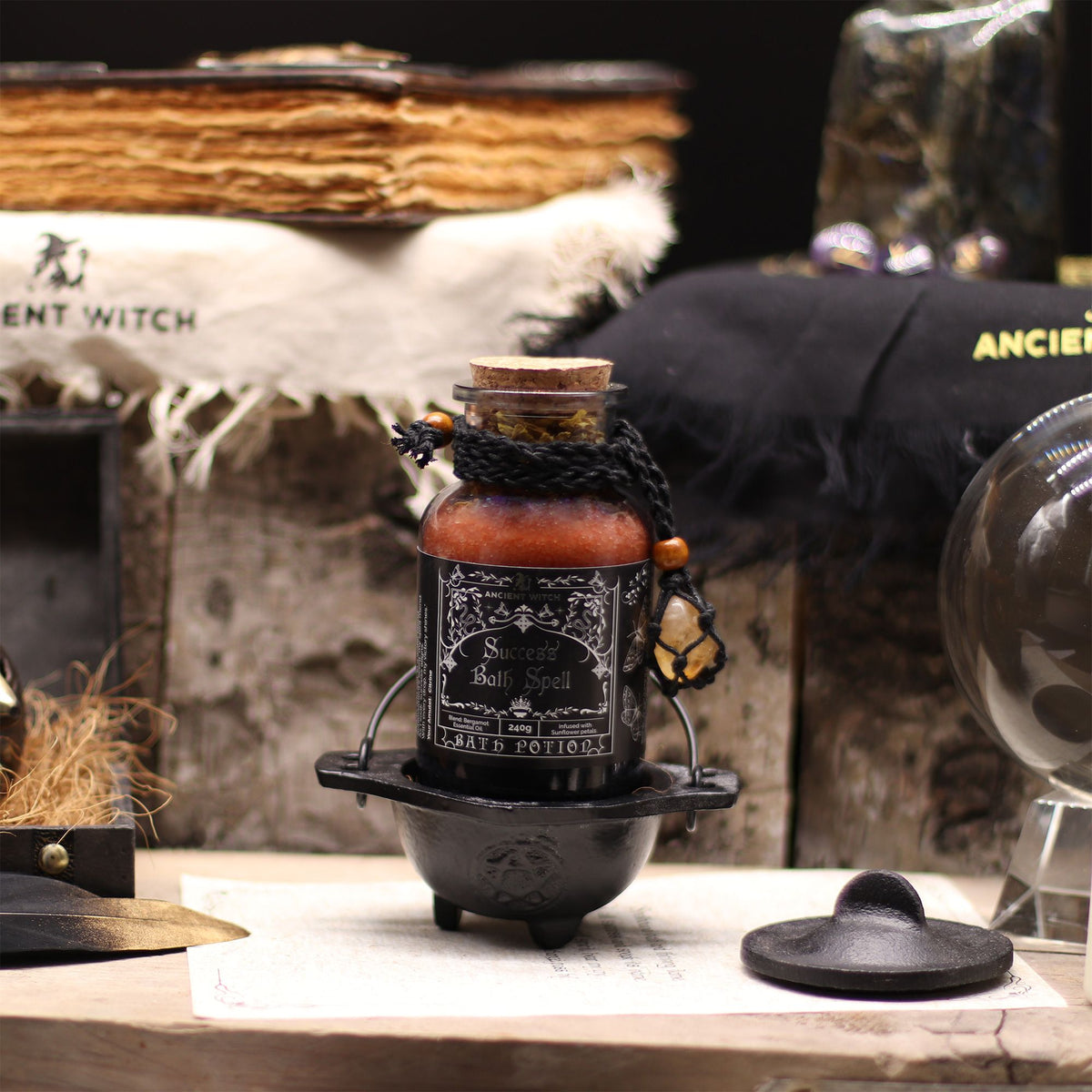 Ancient Witch Bath Spell Potion & Citrine Crystal Amulet - Success – view 6