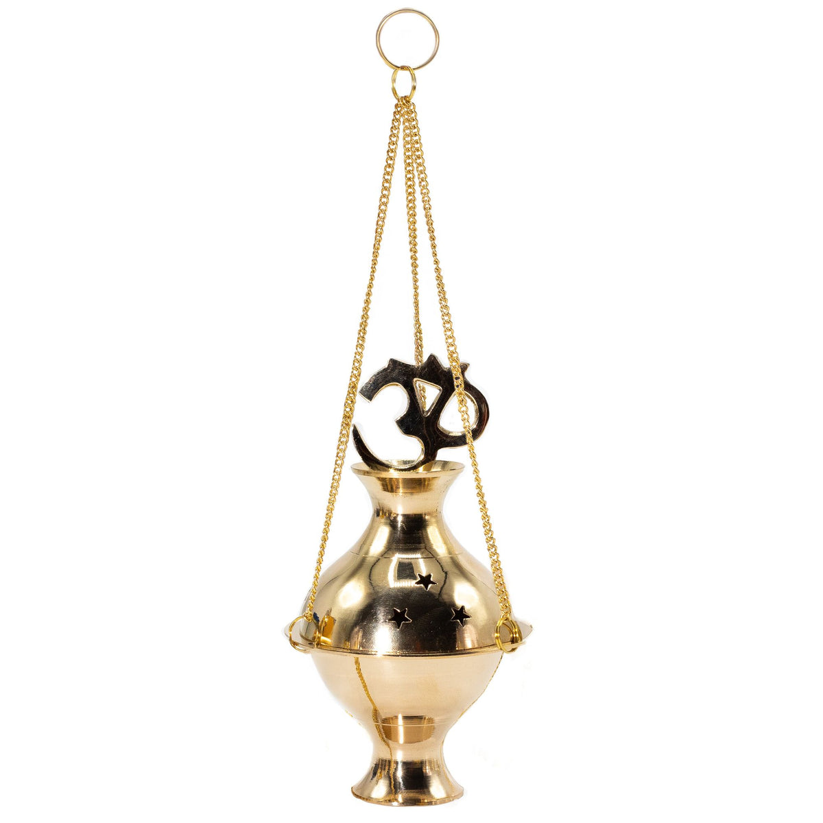 Hanging Brass Incense Burner - Om Symbol