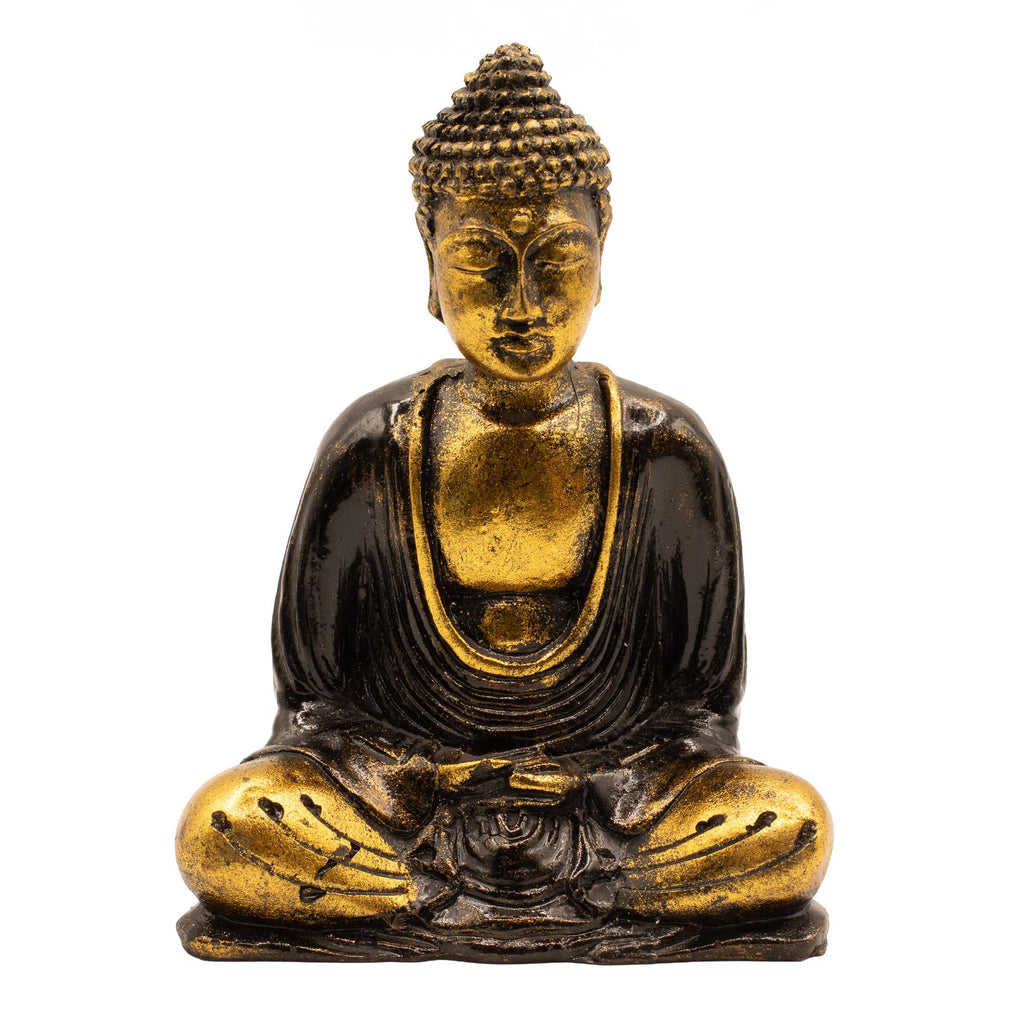 Black & Gold Buddha Statue - Medium