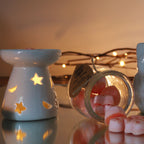 Small Classic White Oil Burner - Moon and Star – view 2