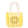 Tie-Dye Cotton Bag - Namaste Hands - Yellow - Natural Handle