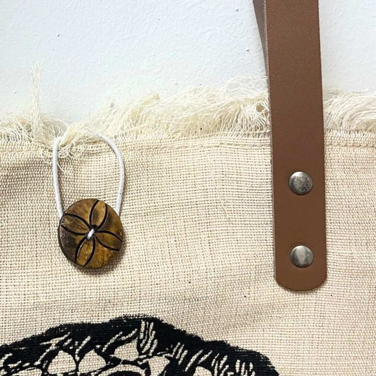 Natural Cotton Tote Bag with Leather Handle - Inspiration – view 4