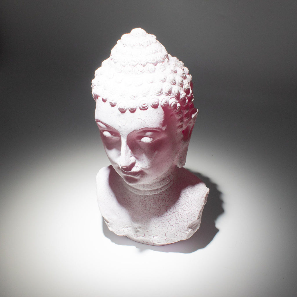 Buddha Bust Glow Lamp - Cherry Crackle, Oval Stand – view 5