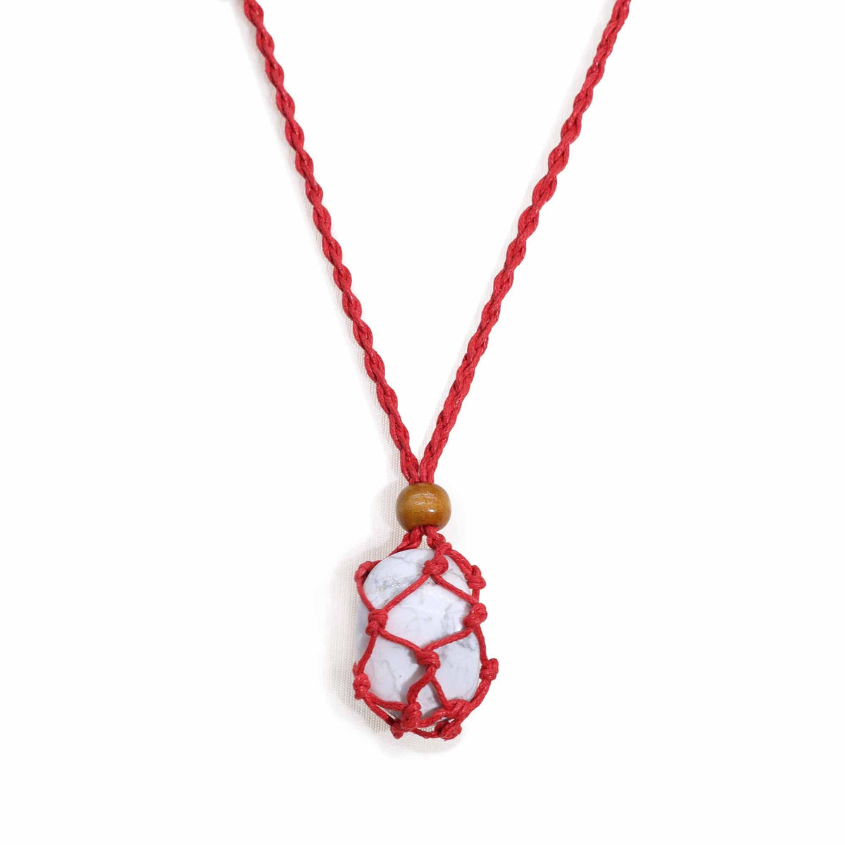Waxed Cotton Necklace Cord 45cm - Red – view 6