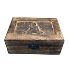 Medium Mango Wood Keepsake Box 15x10x6cm - Buddha