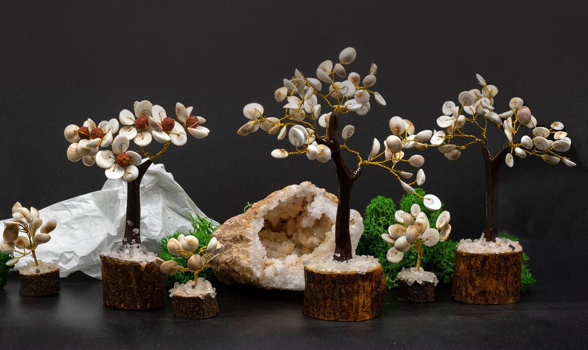 Gomati Chakra Stone Trees, Set of 4 Sizes – view 3