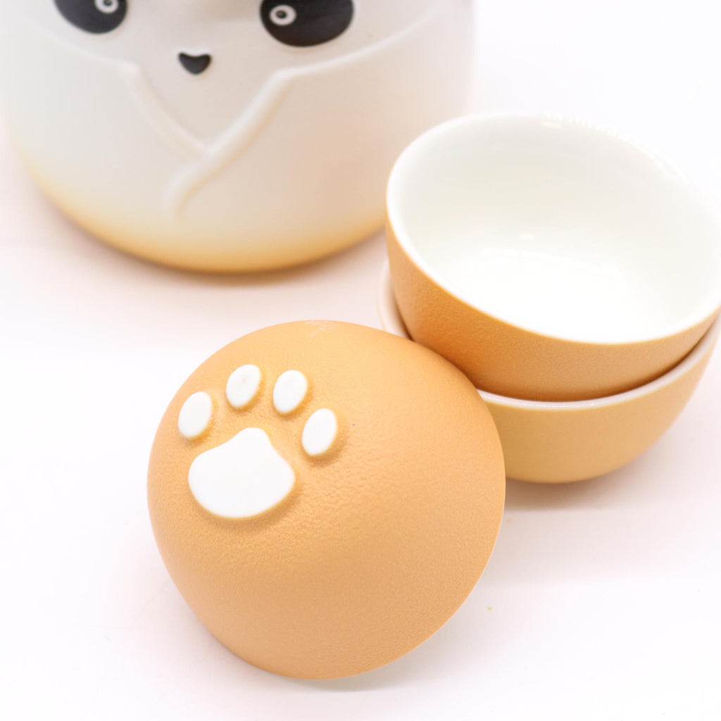 Panda Teapot Set with Three Cups - Orange – view 7