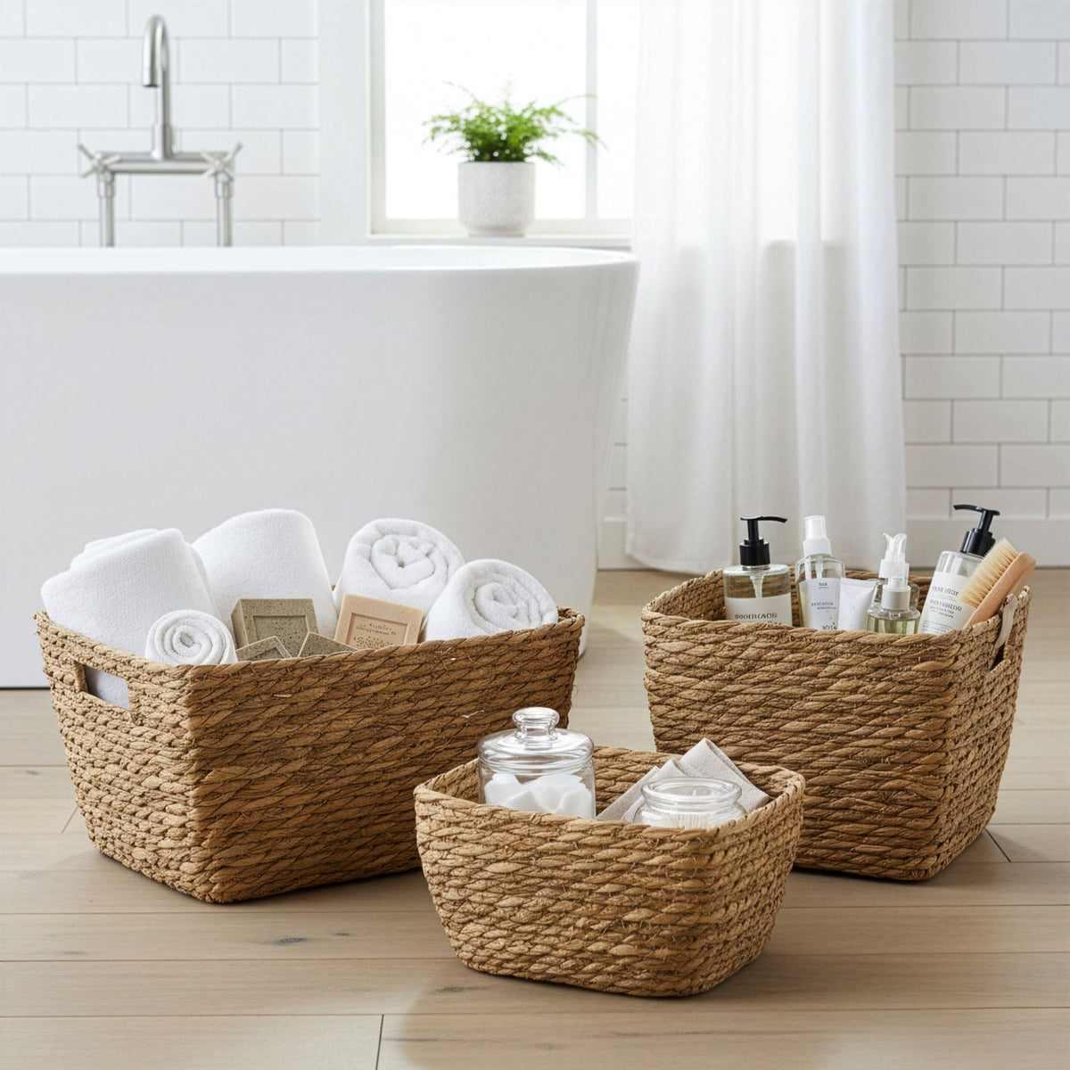 Seagrass Square Baskets, Natural, Set of 3 – view 7