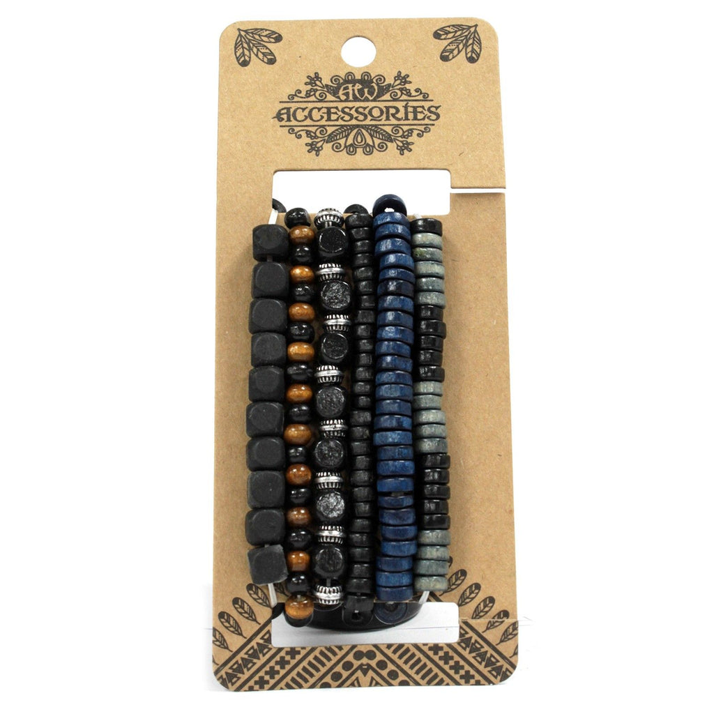 Men's Bracelet Set - Moody & Blue, 4 Pieces