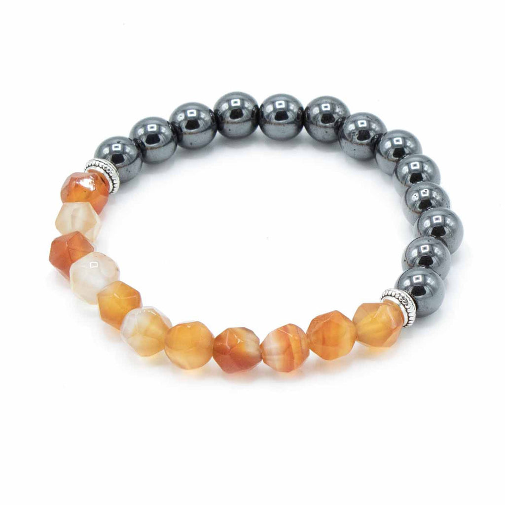 Faceted Carnelian Gemstone Bracelet – view 2