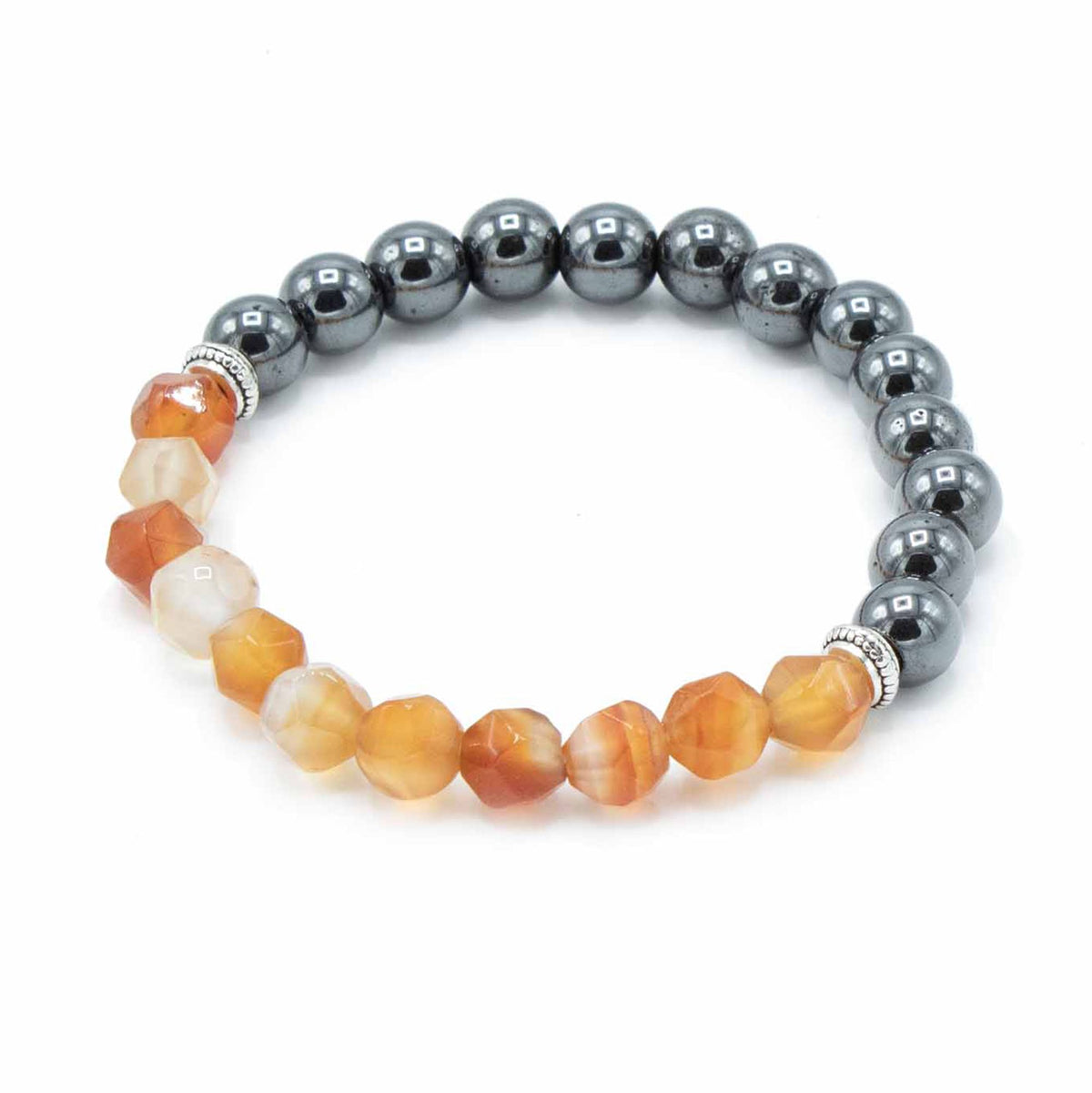 Faceted Carnelian Gemstone Bracelet – view 2