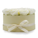 14 Cream Soap Roses Round Gift Box