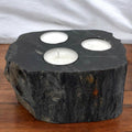 Petrified Wood Candle Holder - Triple Tealight