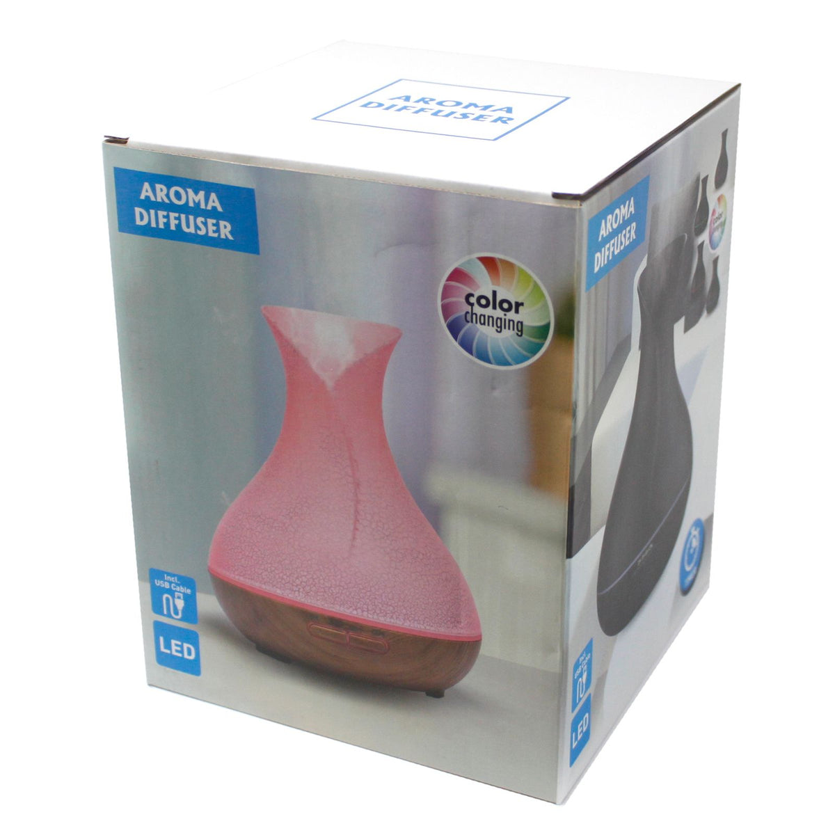 Palma Shell-Effect USB Aroma Diffuser with Colour-Change LED – view 5