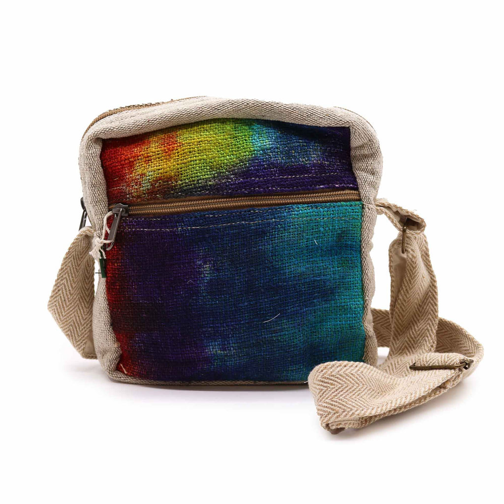 Tie-Dye Hemp Messenger Bag - Single Zip