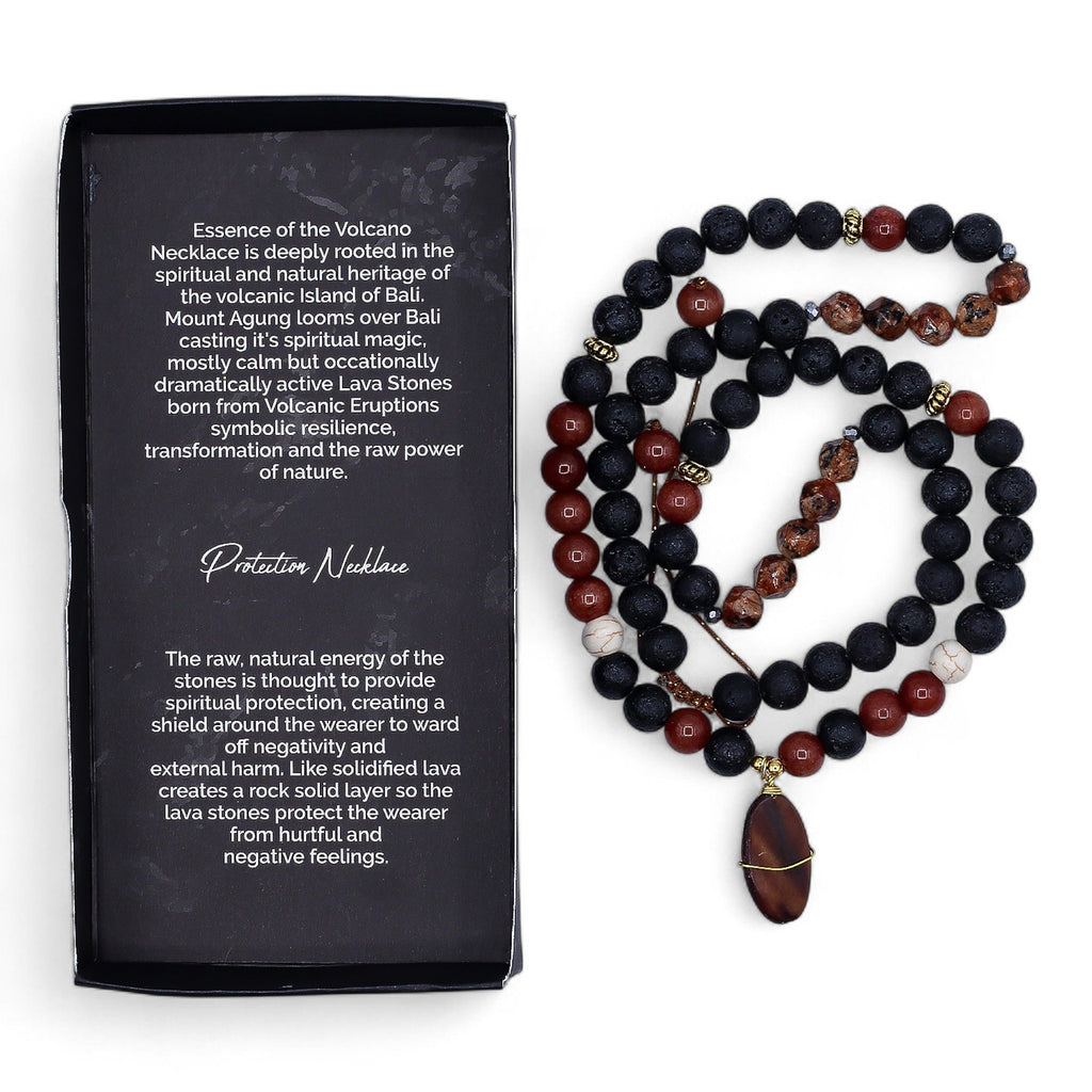 Lava Stone Necklace 42cm - Protection