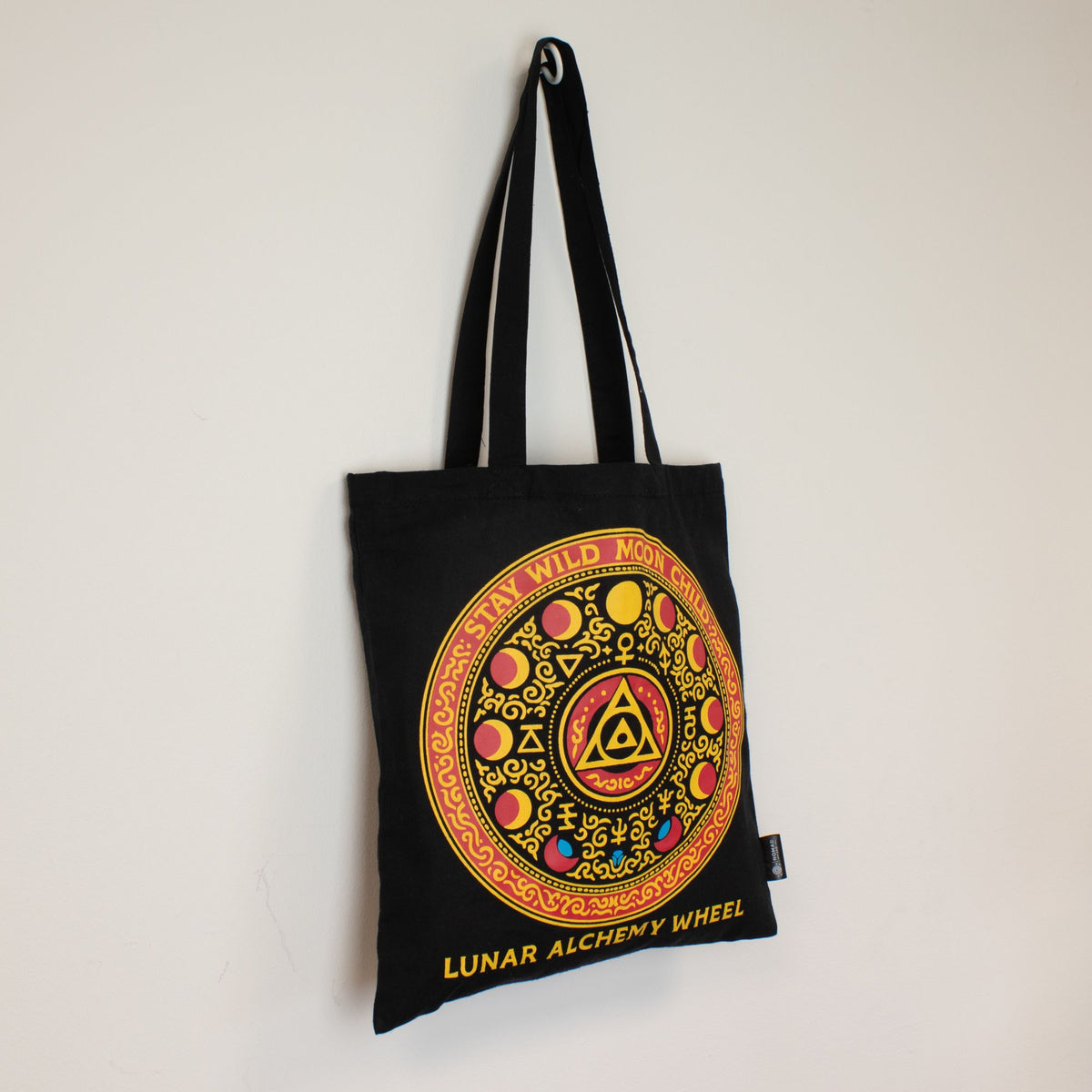 Luna Alchemy Wheel Cotton Tote Bag - Black – view 3