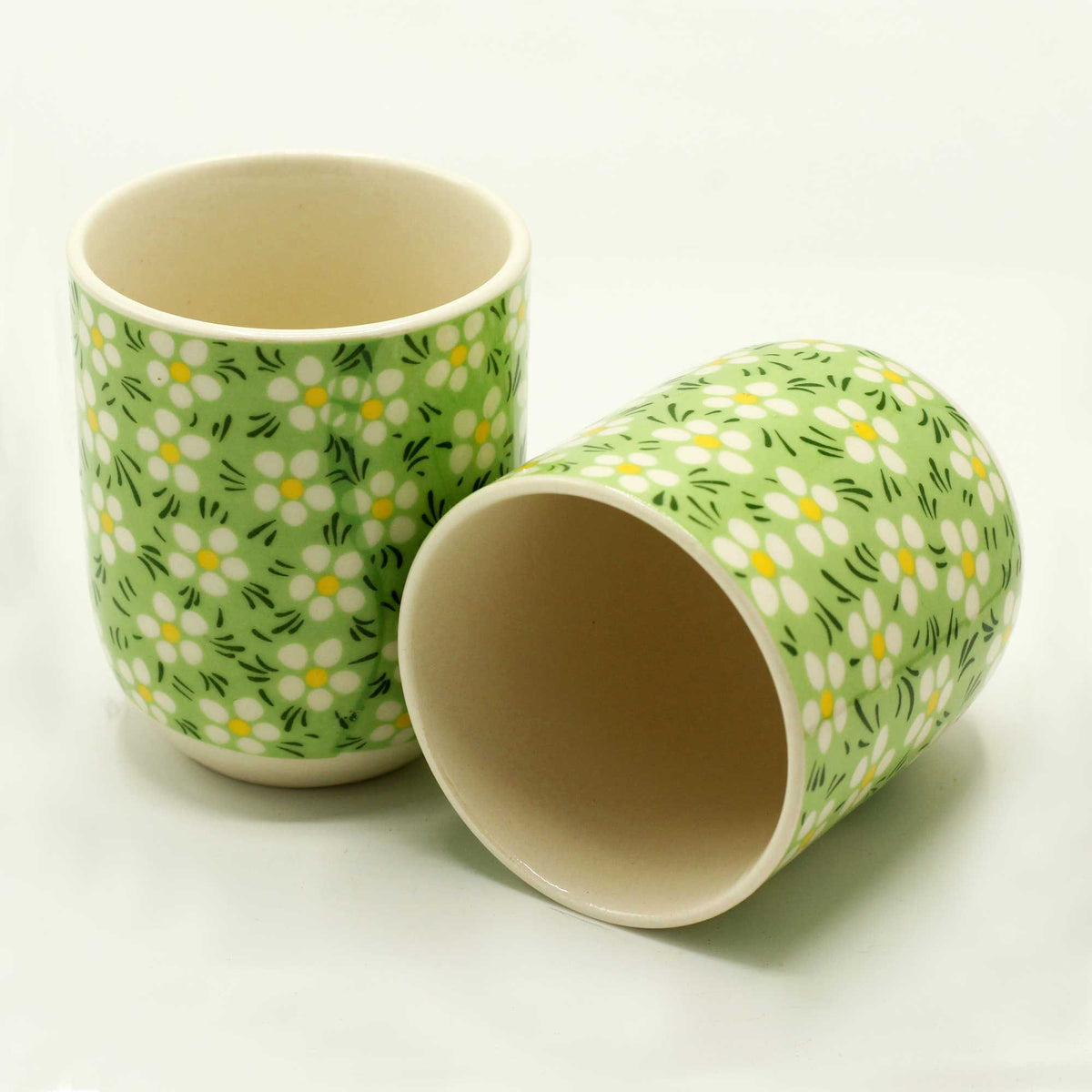 Herbal Tea Cups - Green Daisy, Set of 6 – view 2