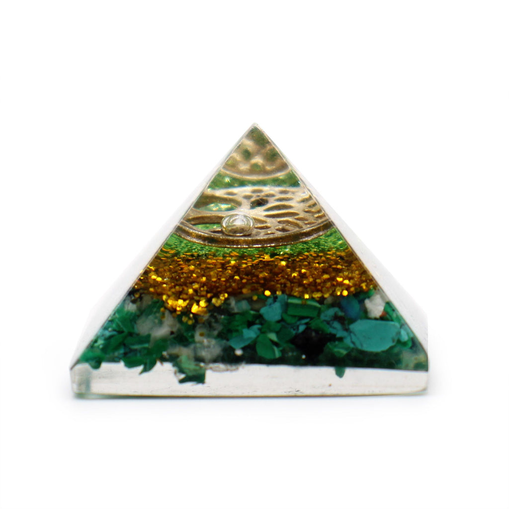 Small Orgonite Pyramid 25mm - Gemstone Chips and Copper – view 4