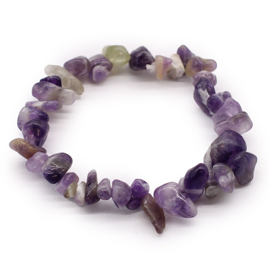 Amethyst Chip Stone Stretch Bracelet – view 2