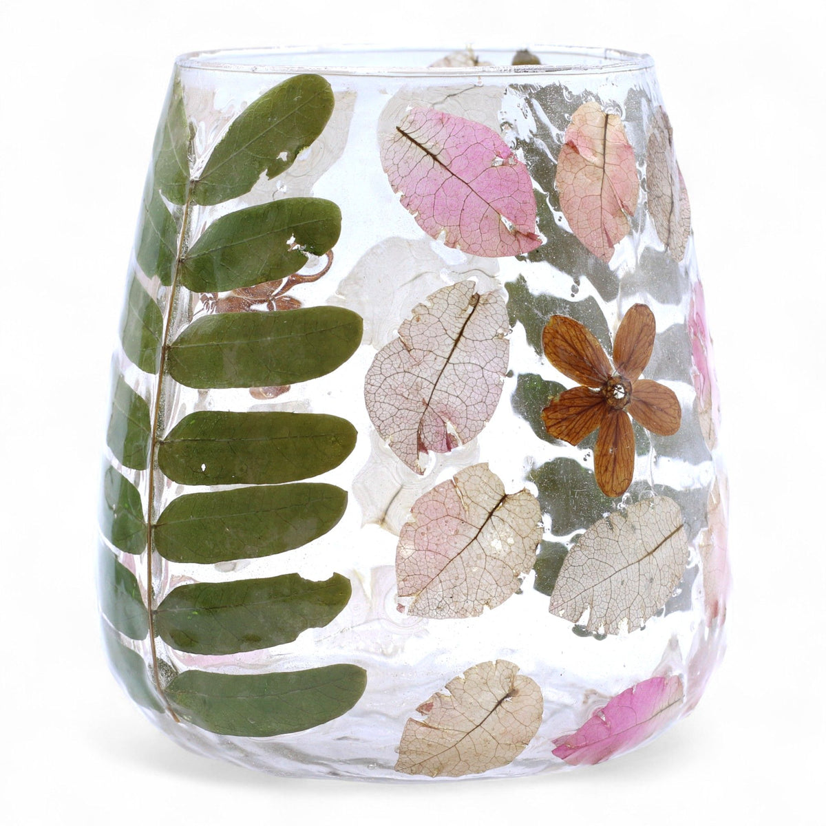 Primavera Glass Vase Candle Holder with Dried Flowers 12x11cm – view 4