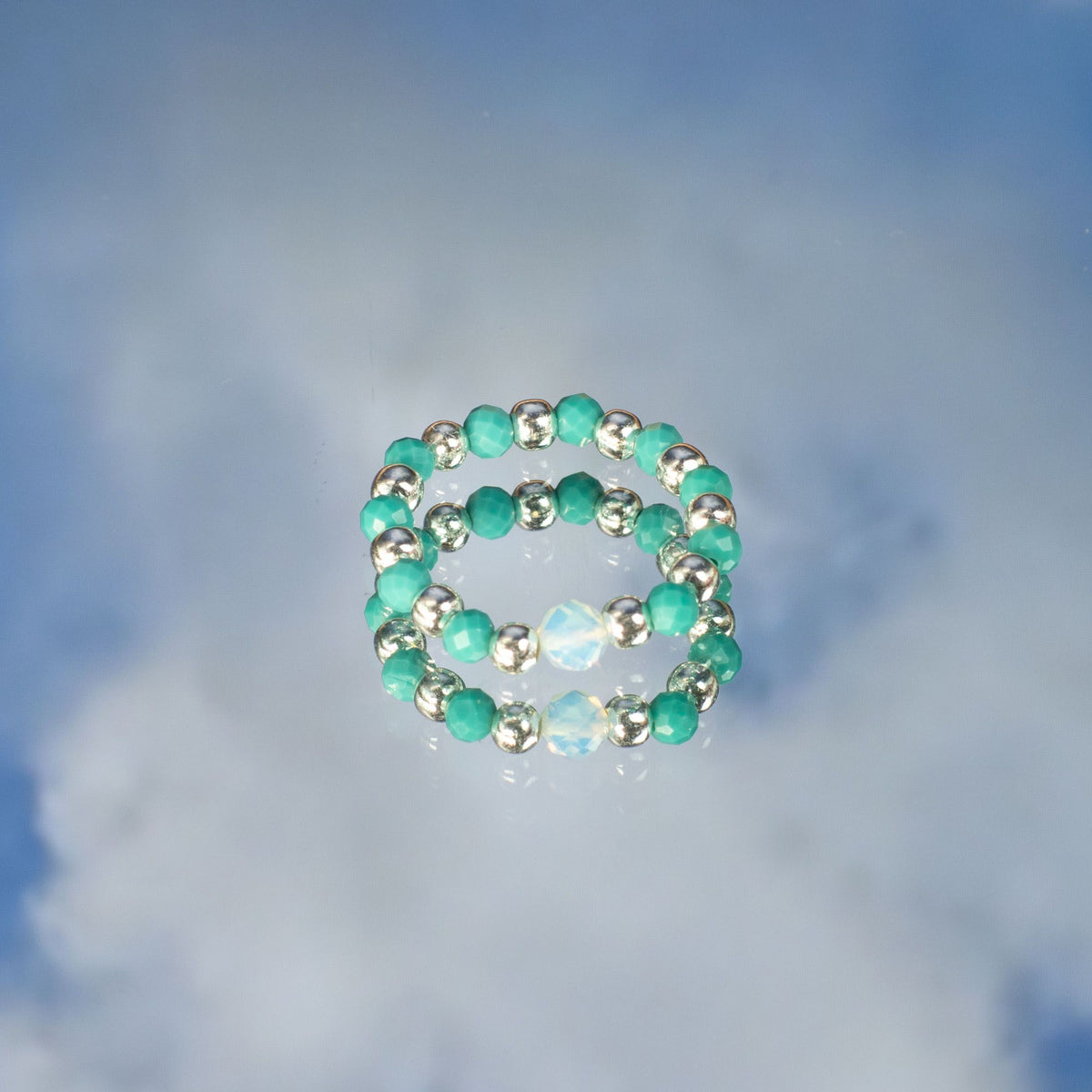 Nymph Gemstone Ring Set - Endless Ocean Aquamarine & Turquoise – view 4