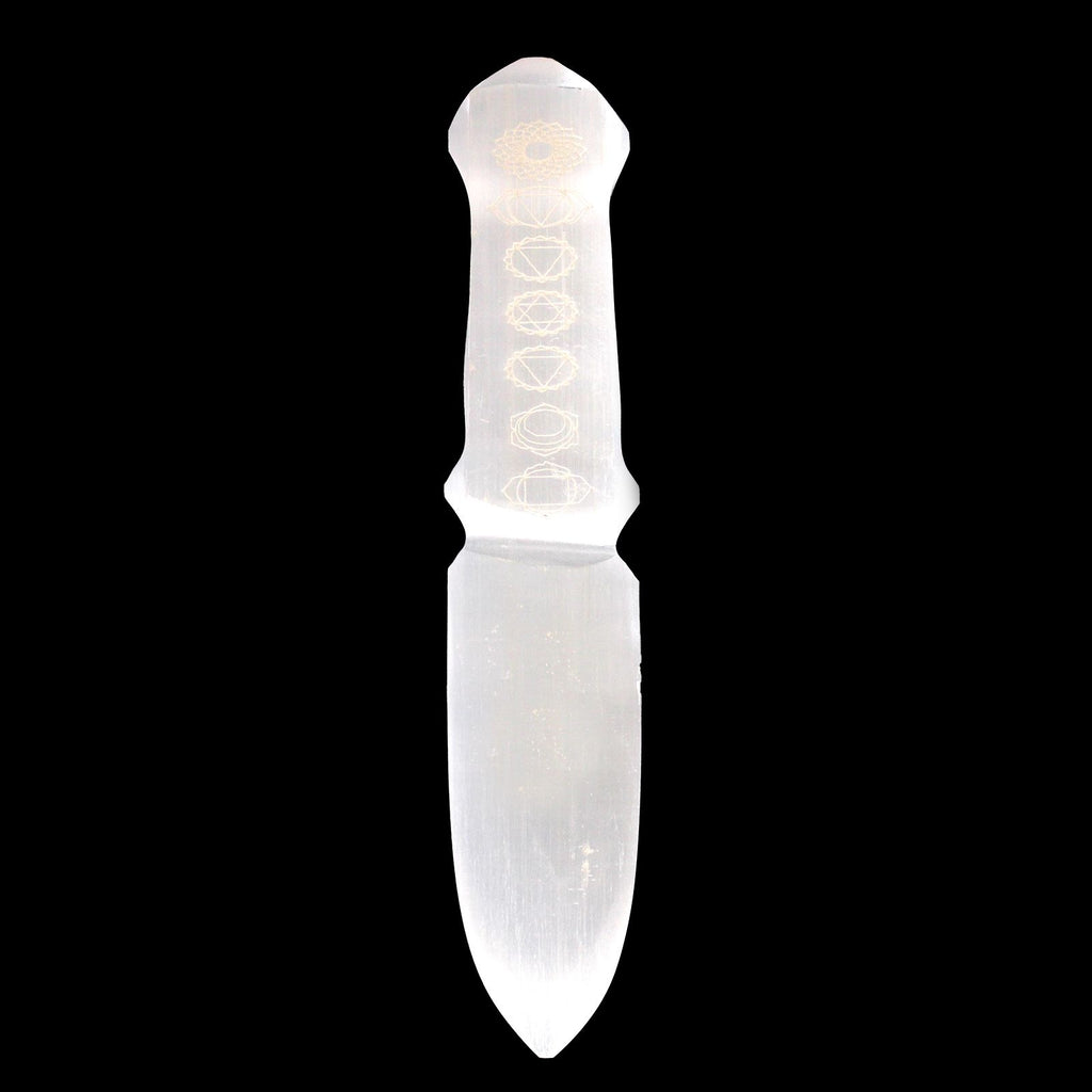 Selenite Ritual Knife, Chakra Handle, 20cm – view 4