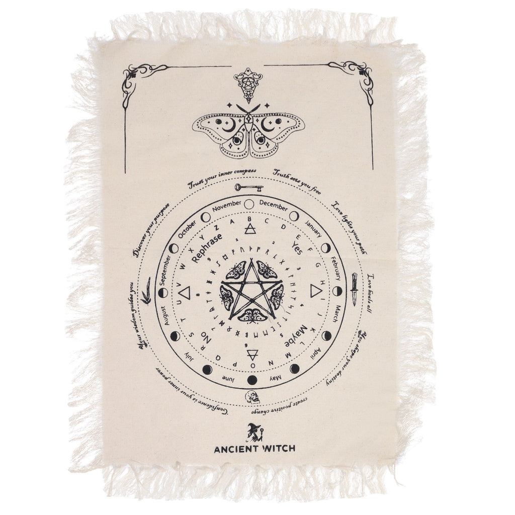 Ancient Witch Mystic Moth Pendulum Cloth - Natural & Black