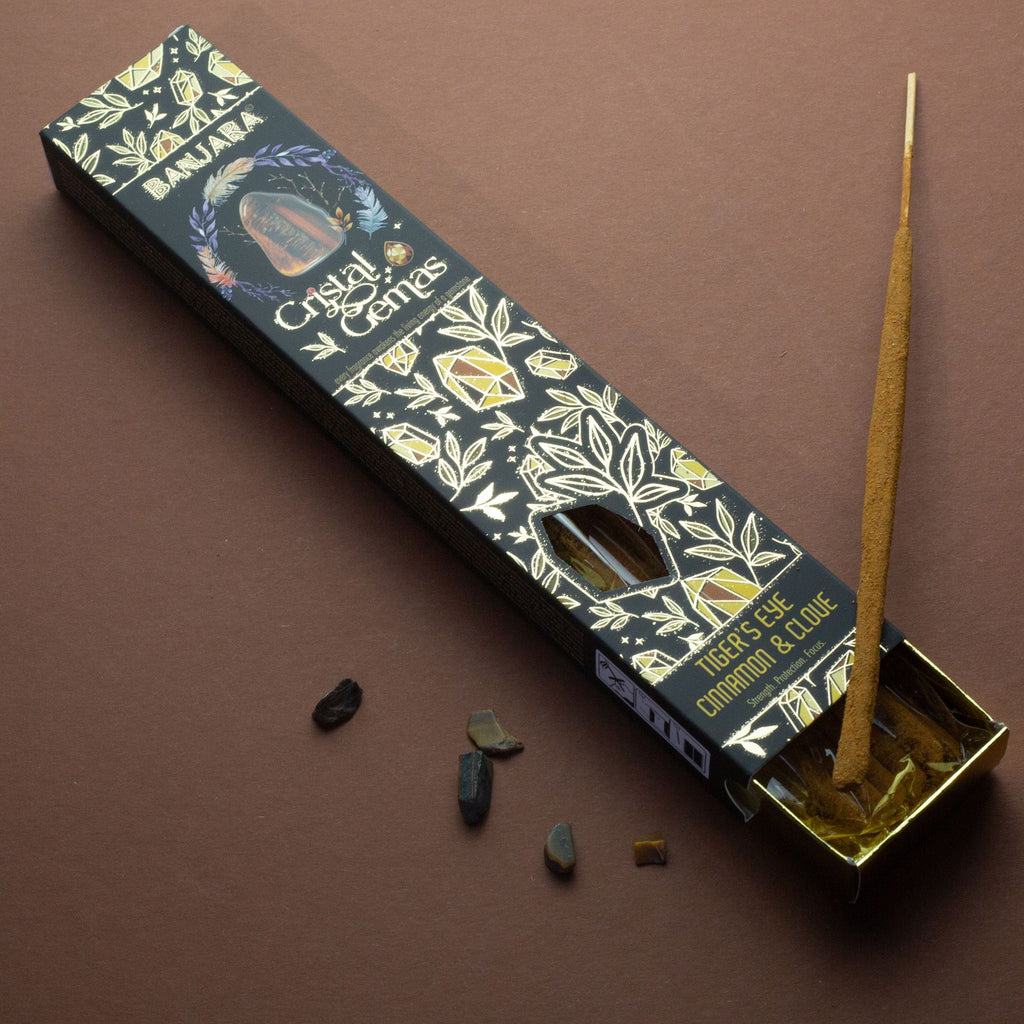 Banjara Crystal Gemas Incense Sticks - Tiger's Eye Cinnamon & Clove – view 3