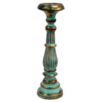 Large Wooden Candle Stand - Turquoise & Gold, 40cm – view 4