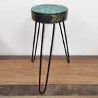Albasia Wood Plant Stand - Turquoise & Gold Detail – view 3