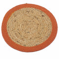 Jute & Cotton Place Mat, Clay Border, 30cm