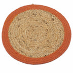 Jute & Cotton Place Mat, Clay Border, 30cm