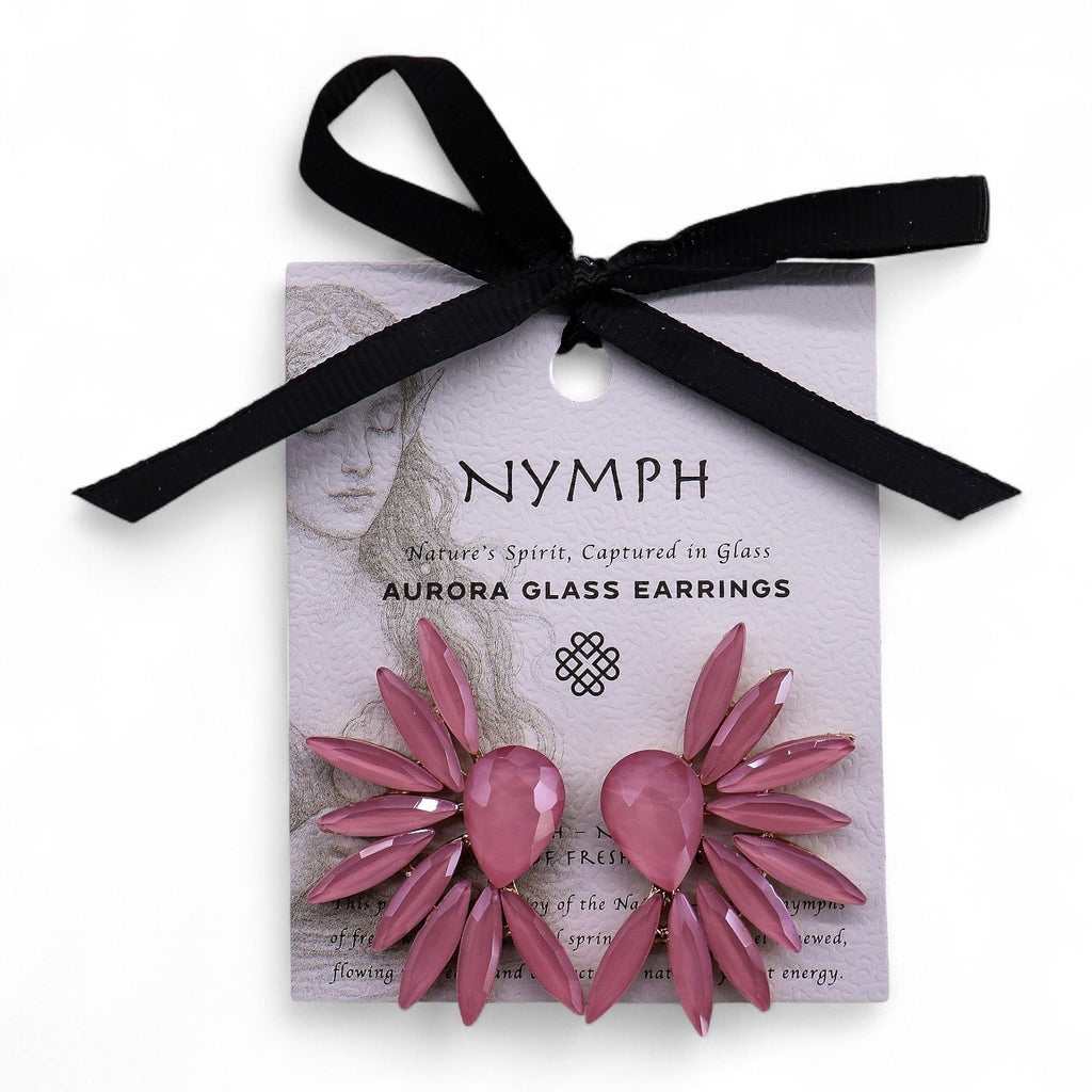 Soft Pink Vintage Glass Angel Wings Earrings – view 6