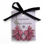 Soft Pink Vintage Glass Angel Wings Earrings – view 6