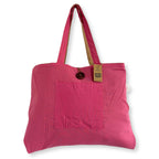 Reversible Jute and Cotton Big Bag in Pink – view 5