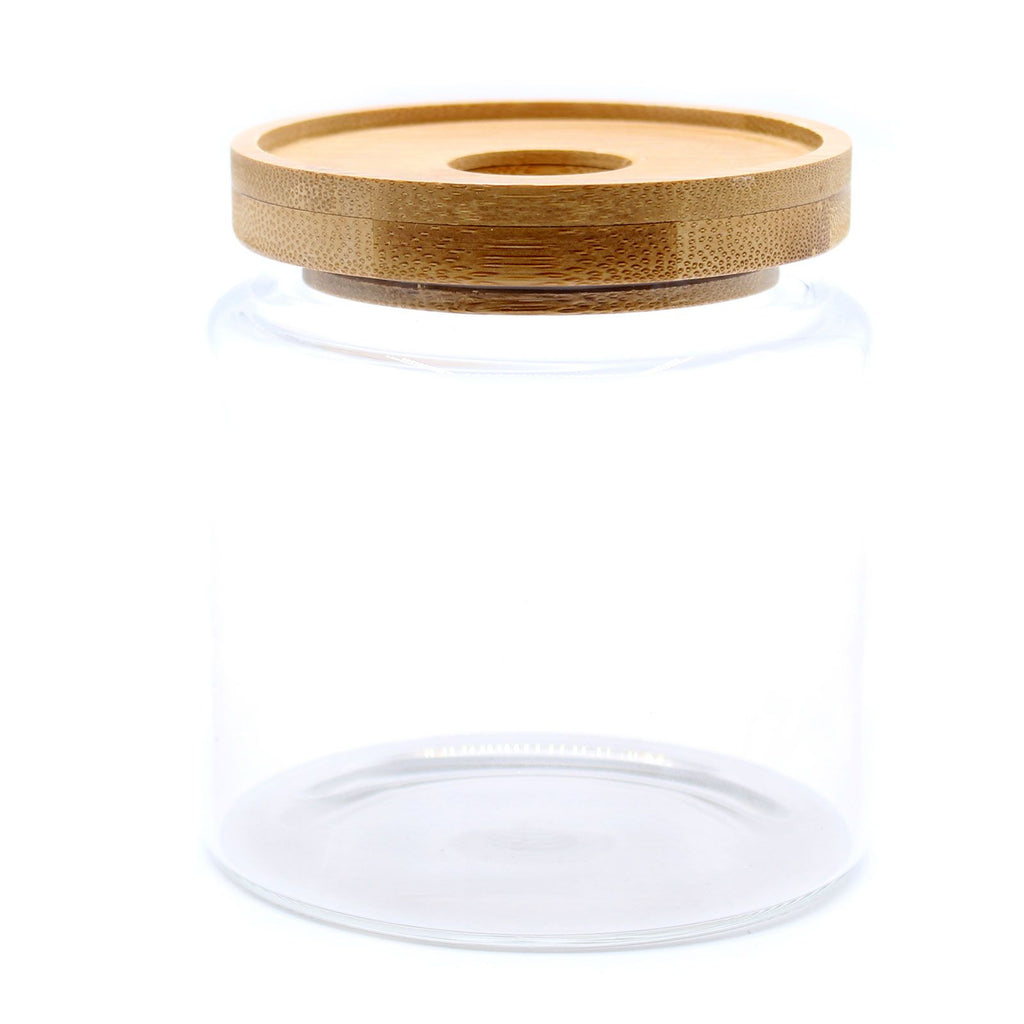 Cottage Glass Storage Jar with Bamboo Lid - 10 cm – view 7