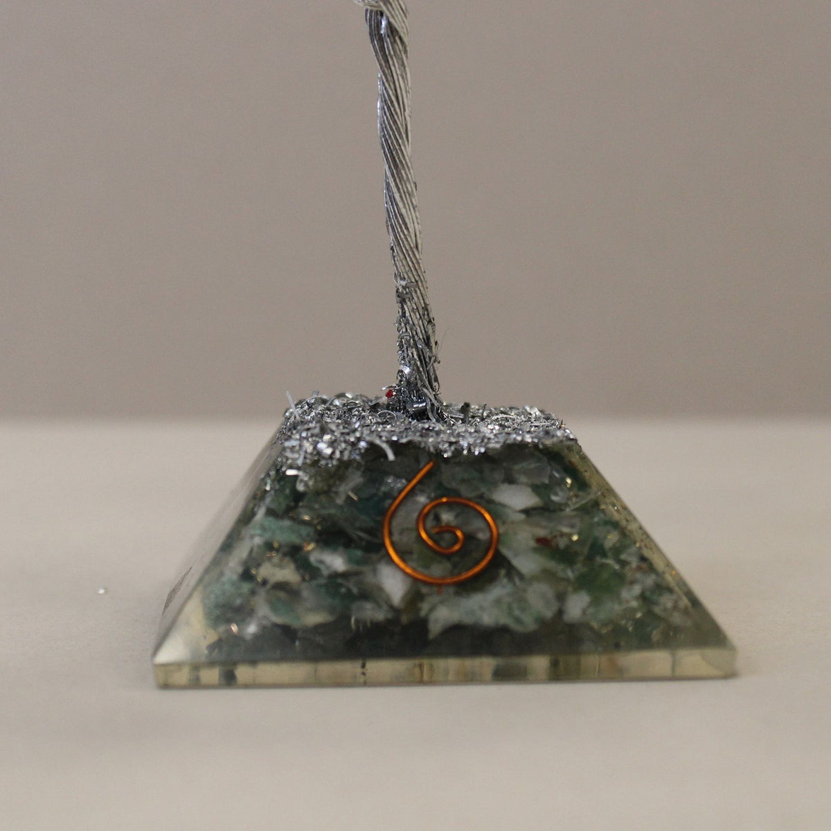 Moss Agate Gemstone Tree with Orgonite Base - 80 Stone – view 2