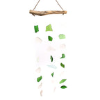 Recycled Glass Wind Chime - Three Drops, Green & White – view 2