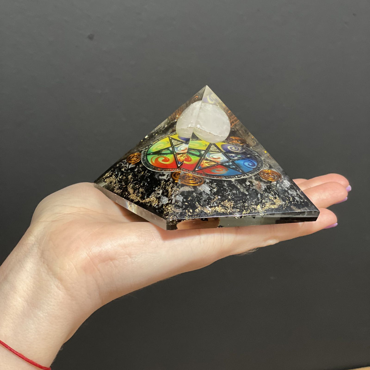 Orgonite Pyramid - Midnight Pentagon - 70mm – view 2