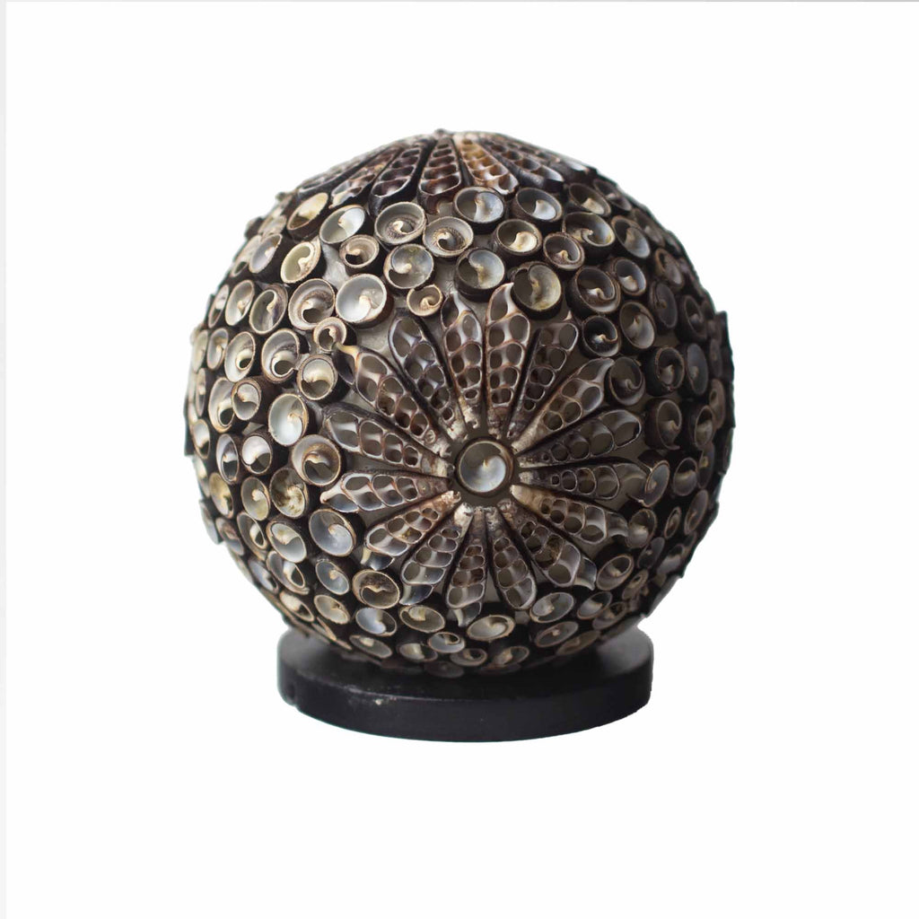 Boho Seashell Lamp - Chocolate Twist Globe, 15cm