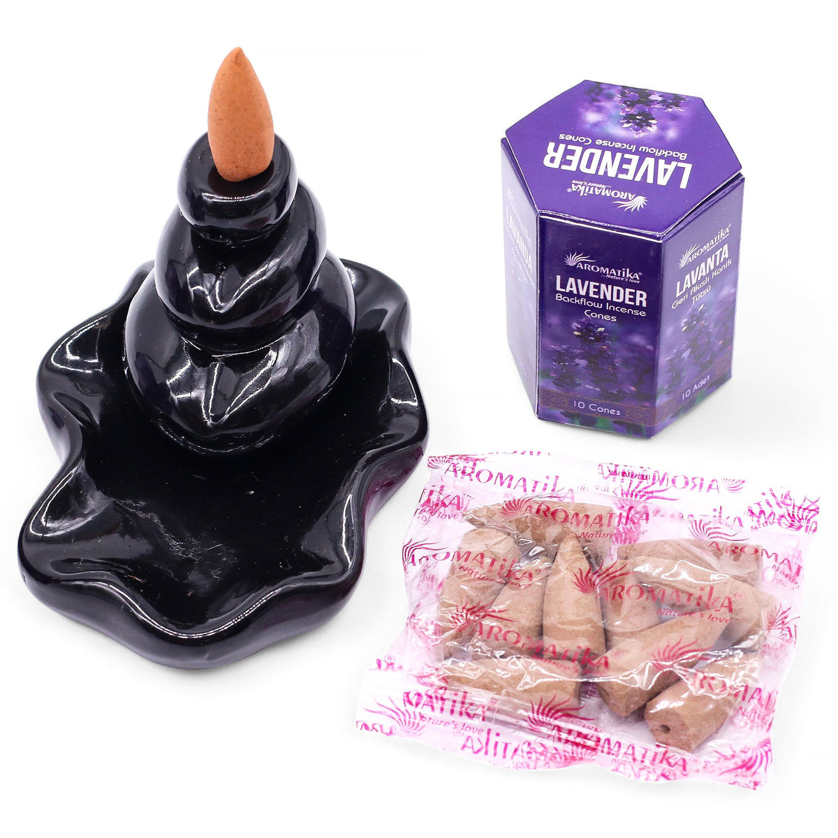 Aromatika Lavender Backflow Incense Cones Pack of 10 – view 5