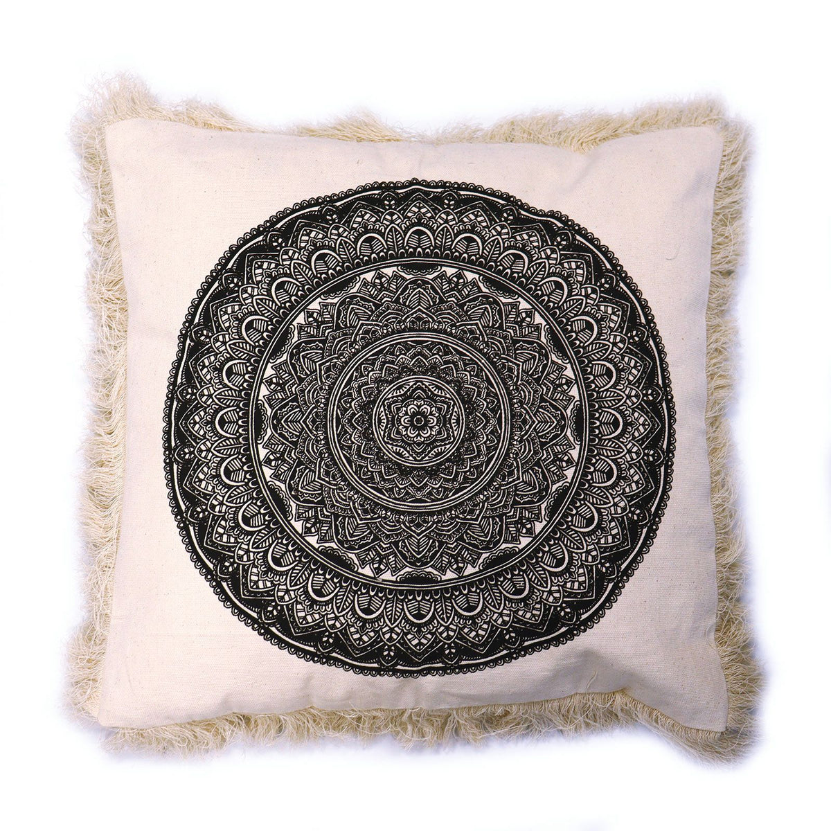 Traditional Mandala Cushion Cover - 45x45cm - Black – view 3