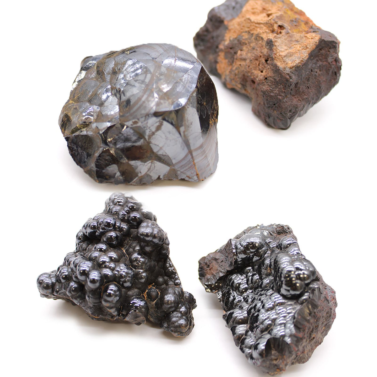 Natural Hematite Mineral Specimen Tray, Approx 20 Pieces – view 12